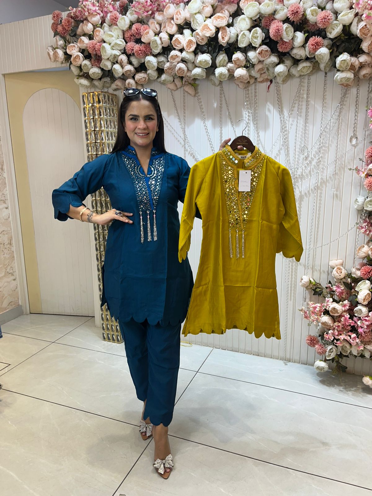 Beautiful Ban-Neck Co-Ord Set PC1098