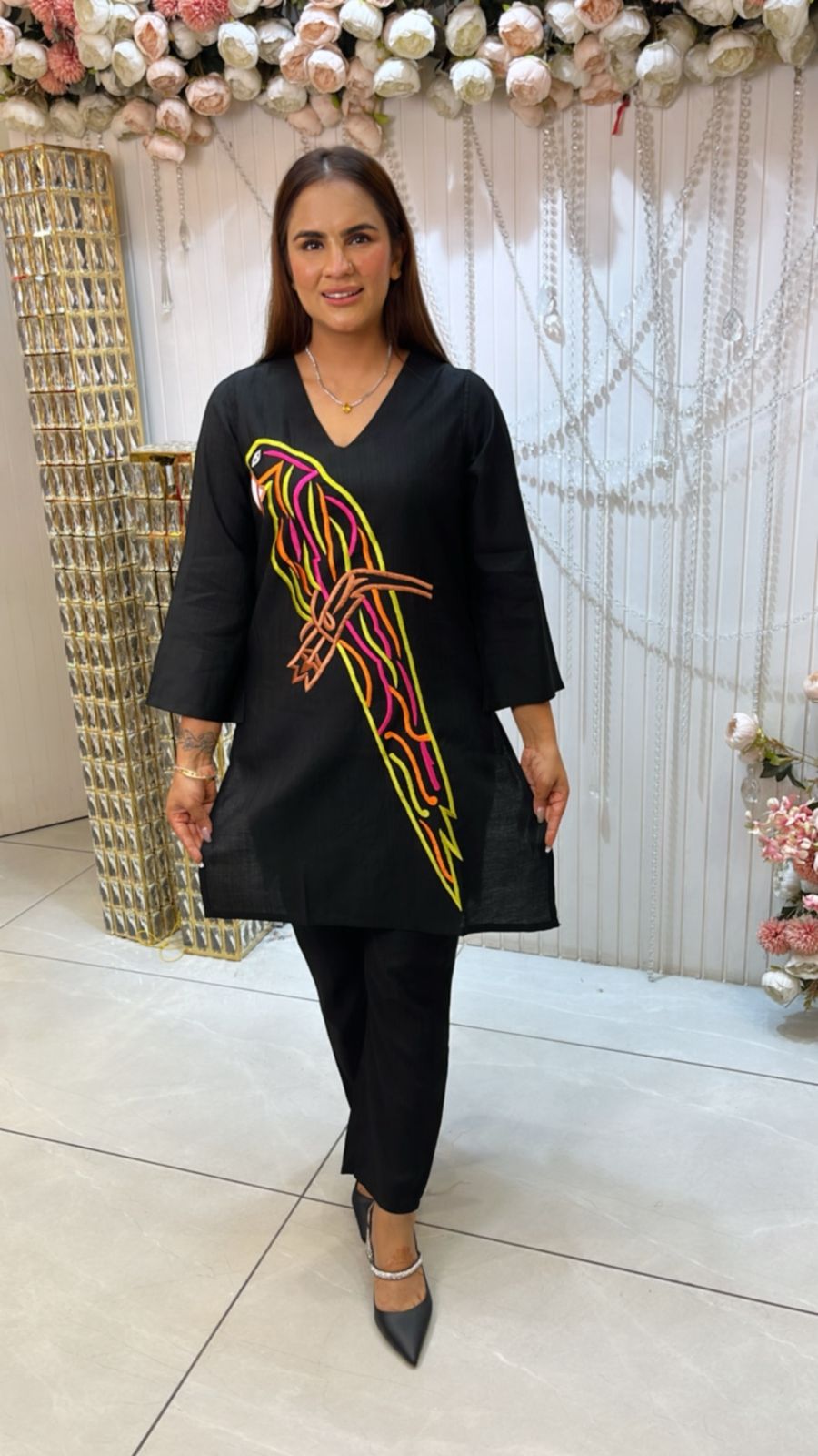 Beautiful Co-Ord Set With Embroidery Work PC1460