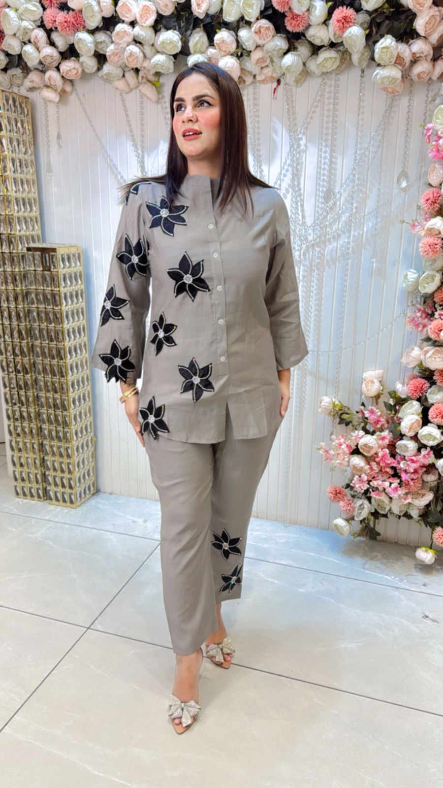 Beautiful Co-Ord Set With Flowers PC1145