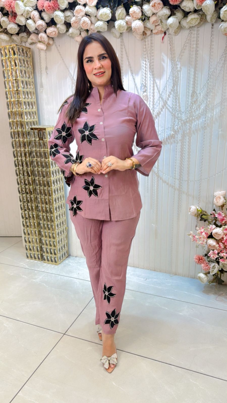 Beautiful Co-Ord Set With Flowers PC1145