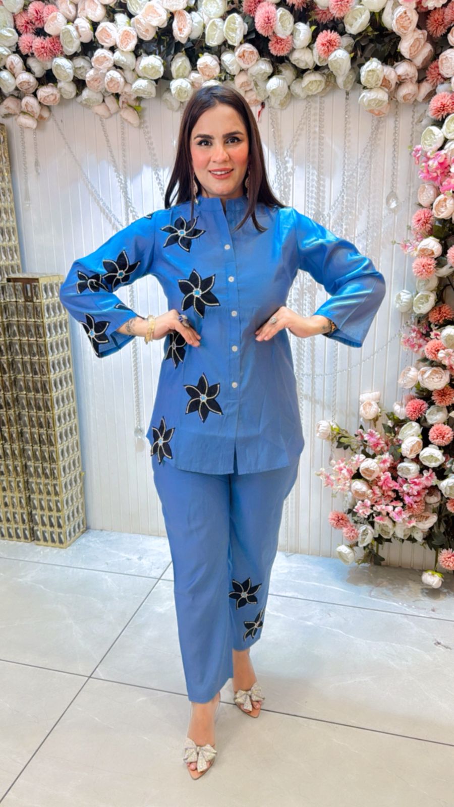 Beautiful Co-Ord Set With Flowers PC1145