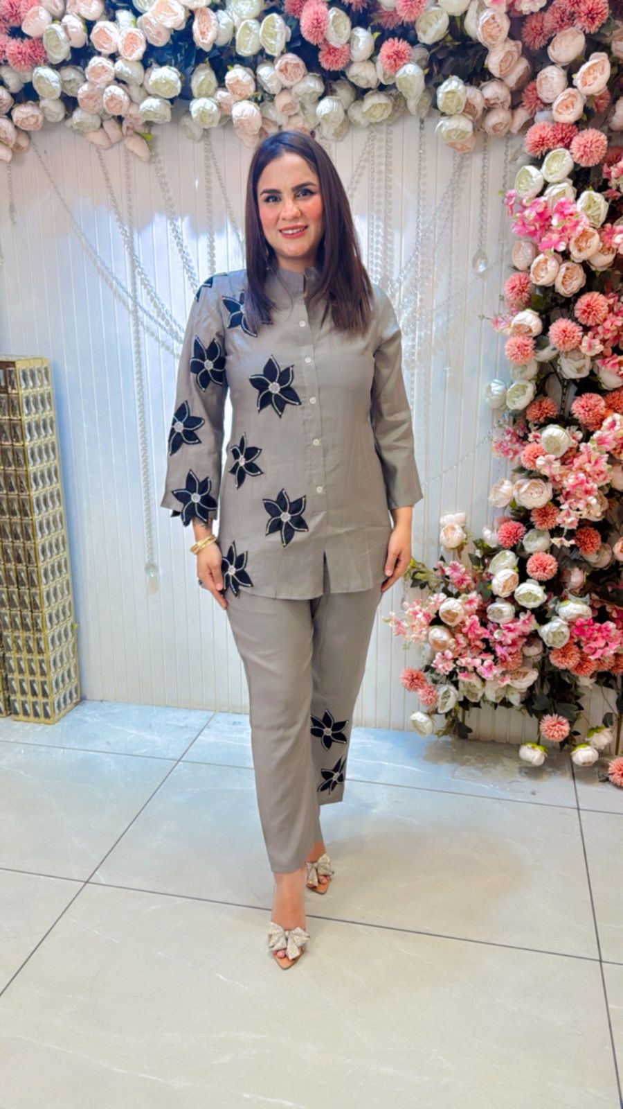 Beautiful Co-Ord Set With Flowers PC1145