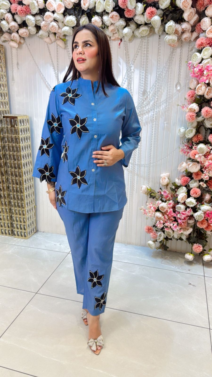 Beautiful Co-Ord Set With Flowers PC1145