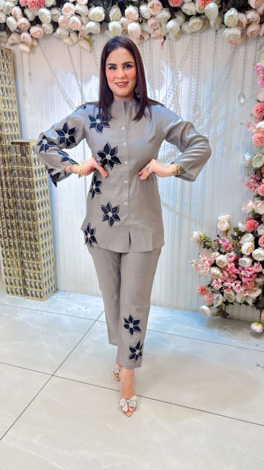 Beautiful Co-Ord Set With Flowers PC1145