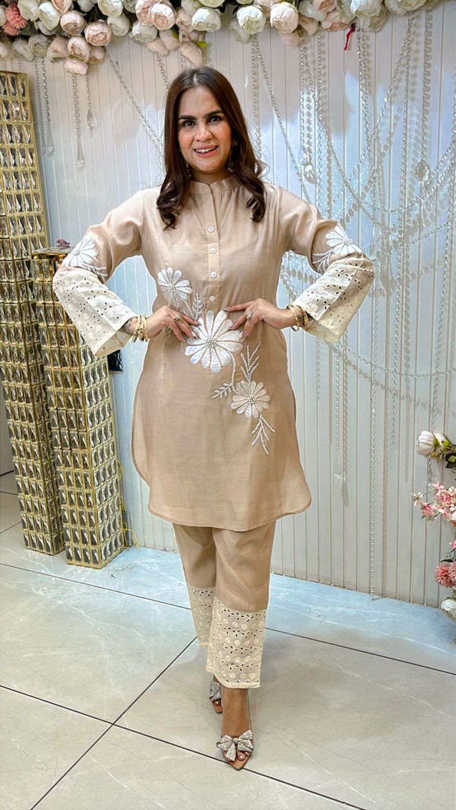 Beautiful Co-Ord Set With Lace Work PC1376