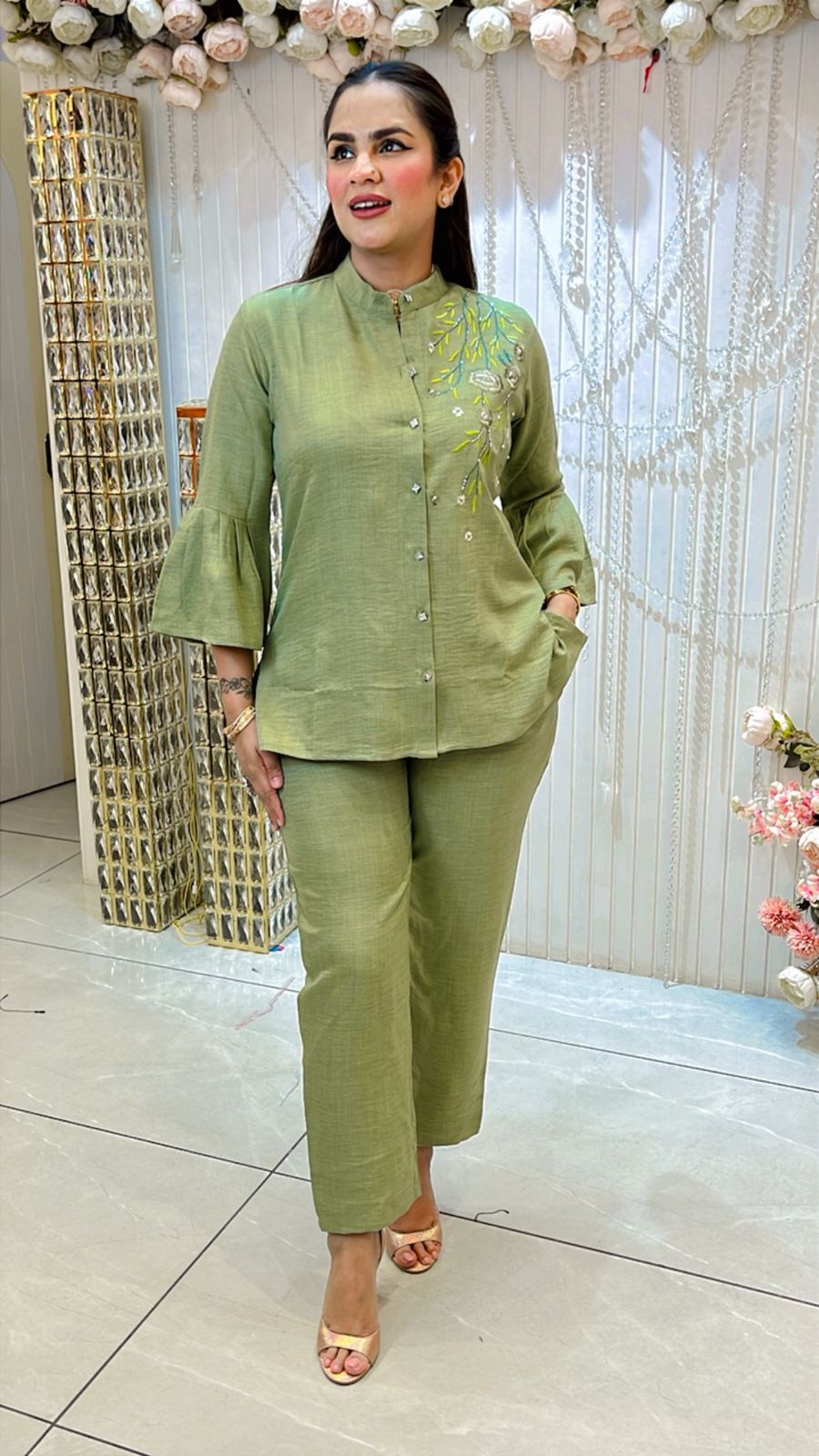 Beautiful Co-Ord Set With Umbrella Sleeves PC1207