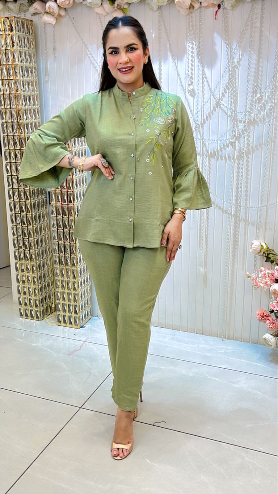 Beautiful Co-Ord Set With Umbrella Sleeves PC1207