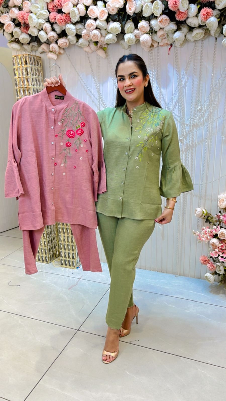 Beautiful Co-Ord Set With Umbrella Sleeves PC1207