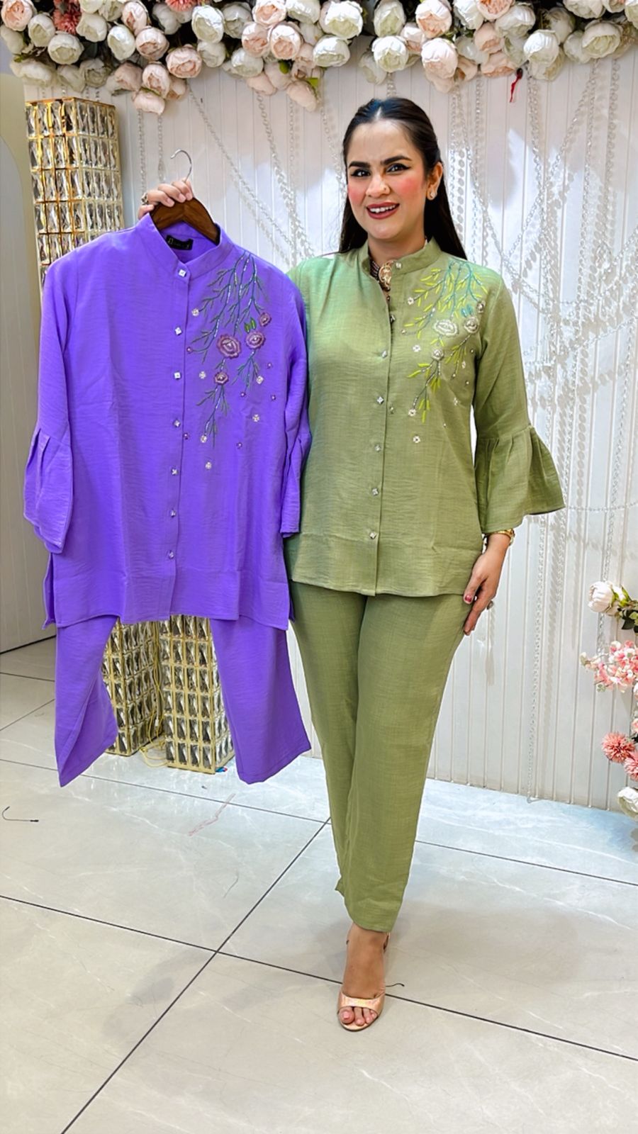 Beautiful Co-Ord Set With Umbrella Sleeves PC1207