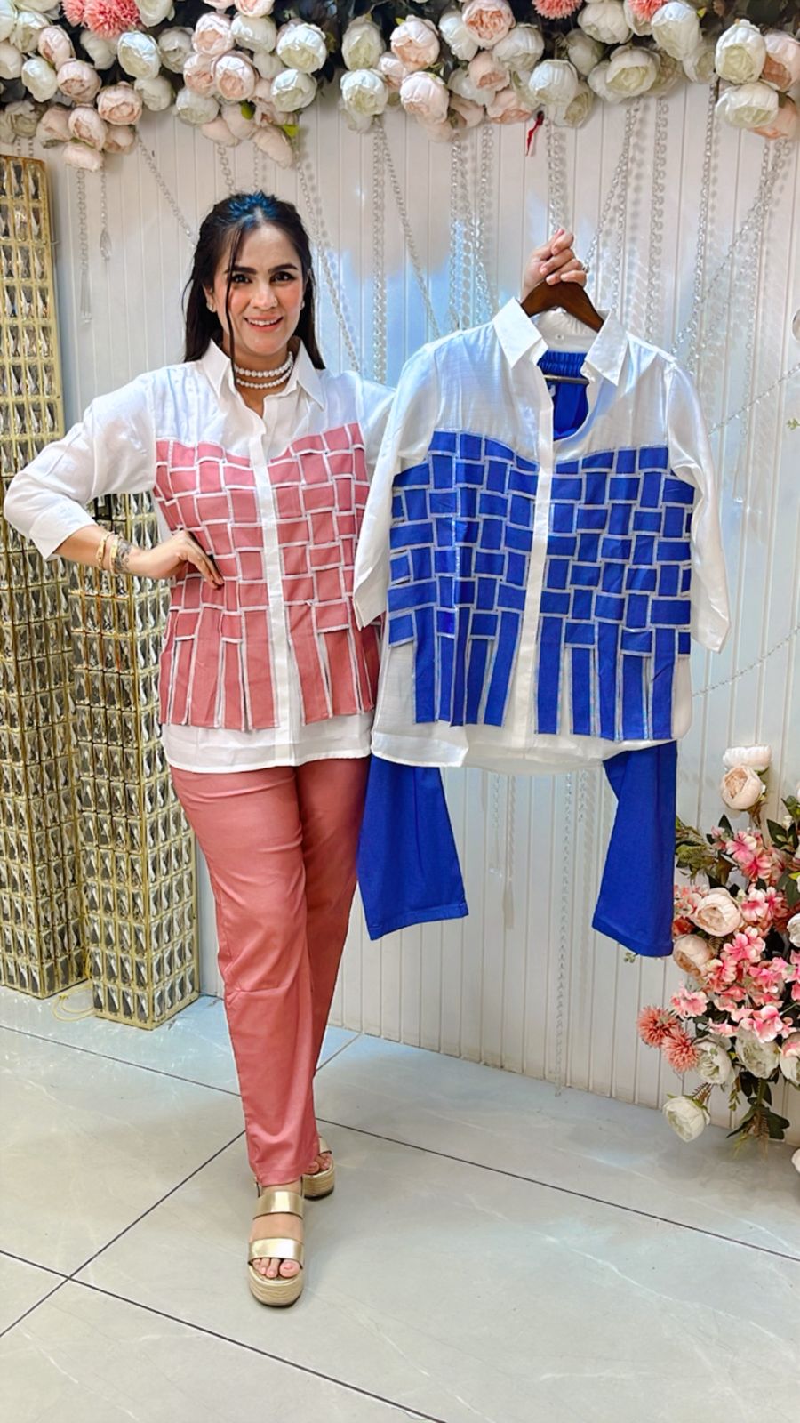 Beautiful Cordset With Very Pretty Shirt PC1228