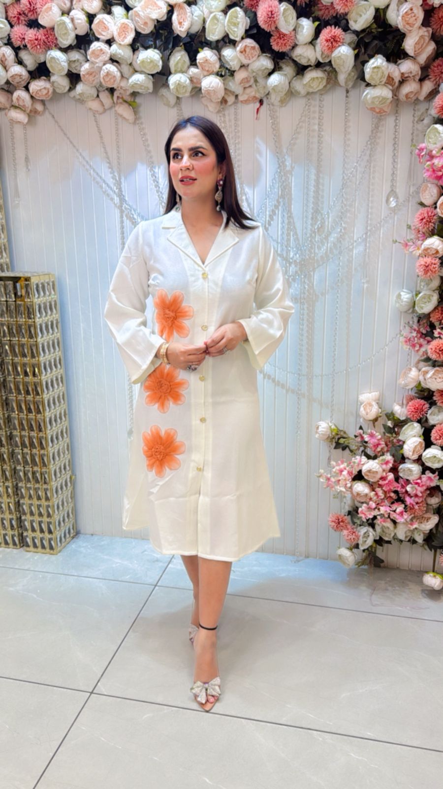 Beautiful Dress With Flower Work PC1143