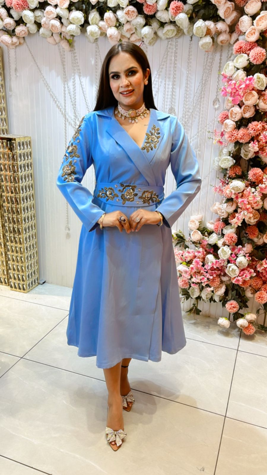 Beautiful Floral Design Dress PC720