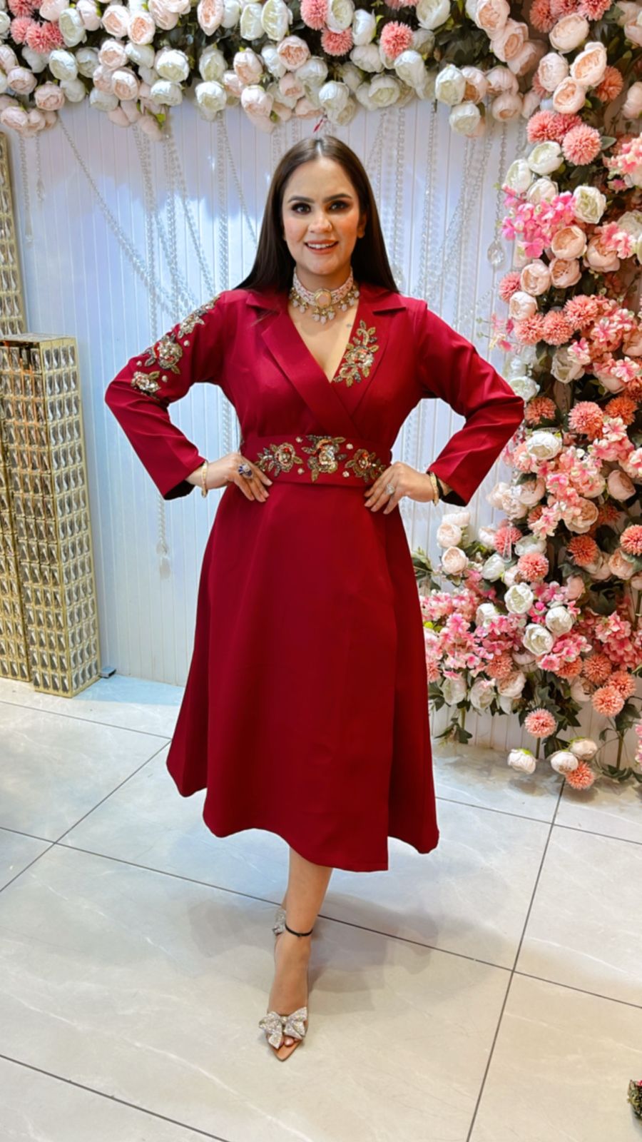 Beautiful Floral Design Dress PC720