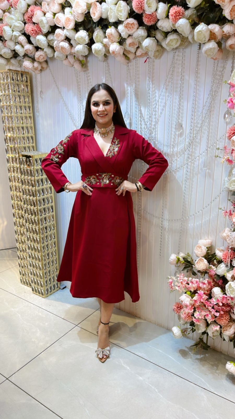 Beautiful Floral Design Dress PC720