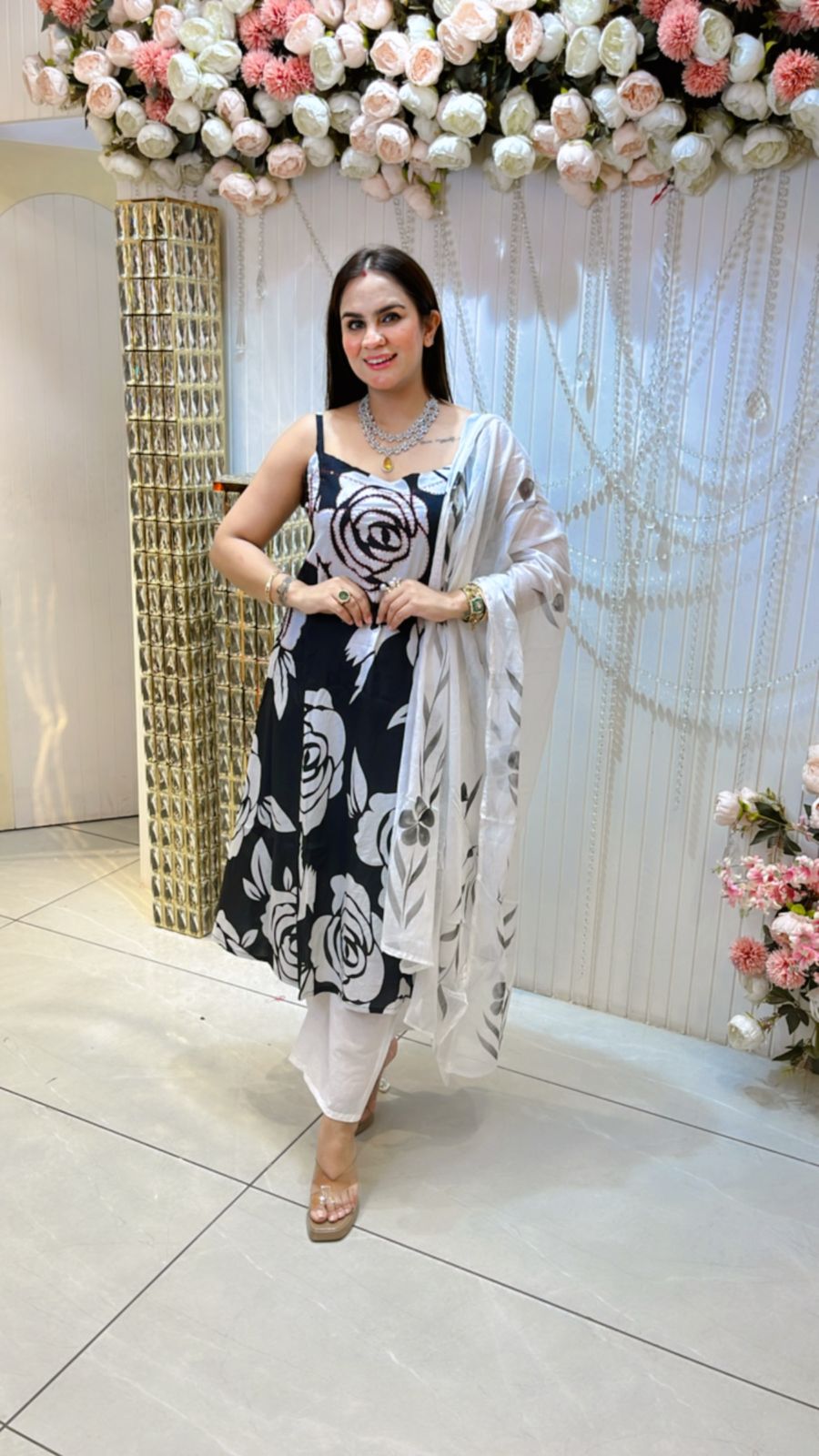 Beautiful Flower Print Suit PC714
