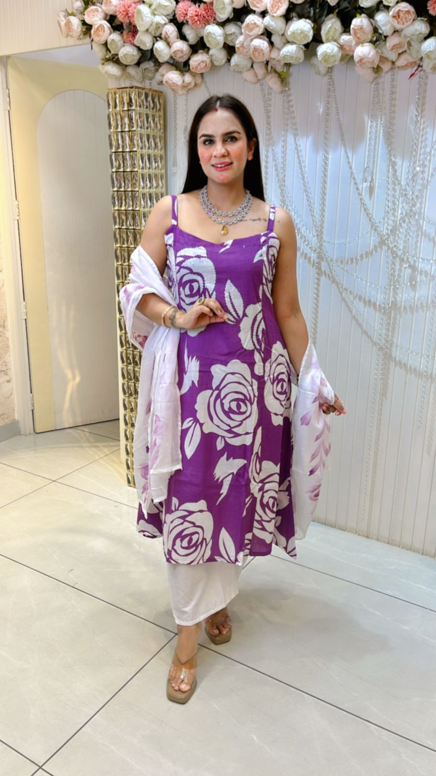 Beautiful Flower Print Suit PC714