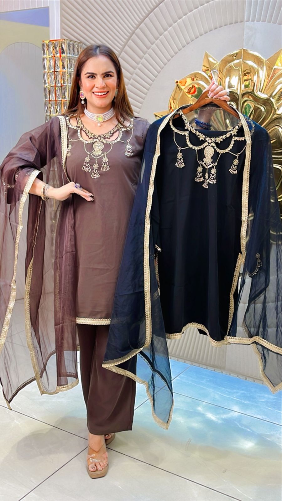Beautiful Georgette Suit With Net Dupatta PC1516
