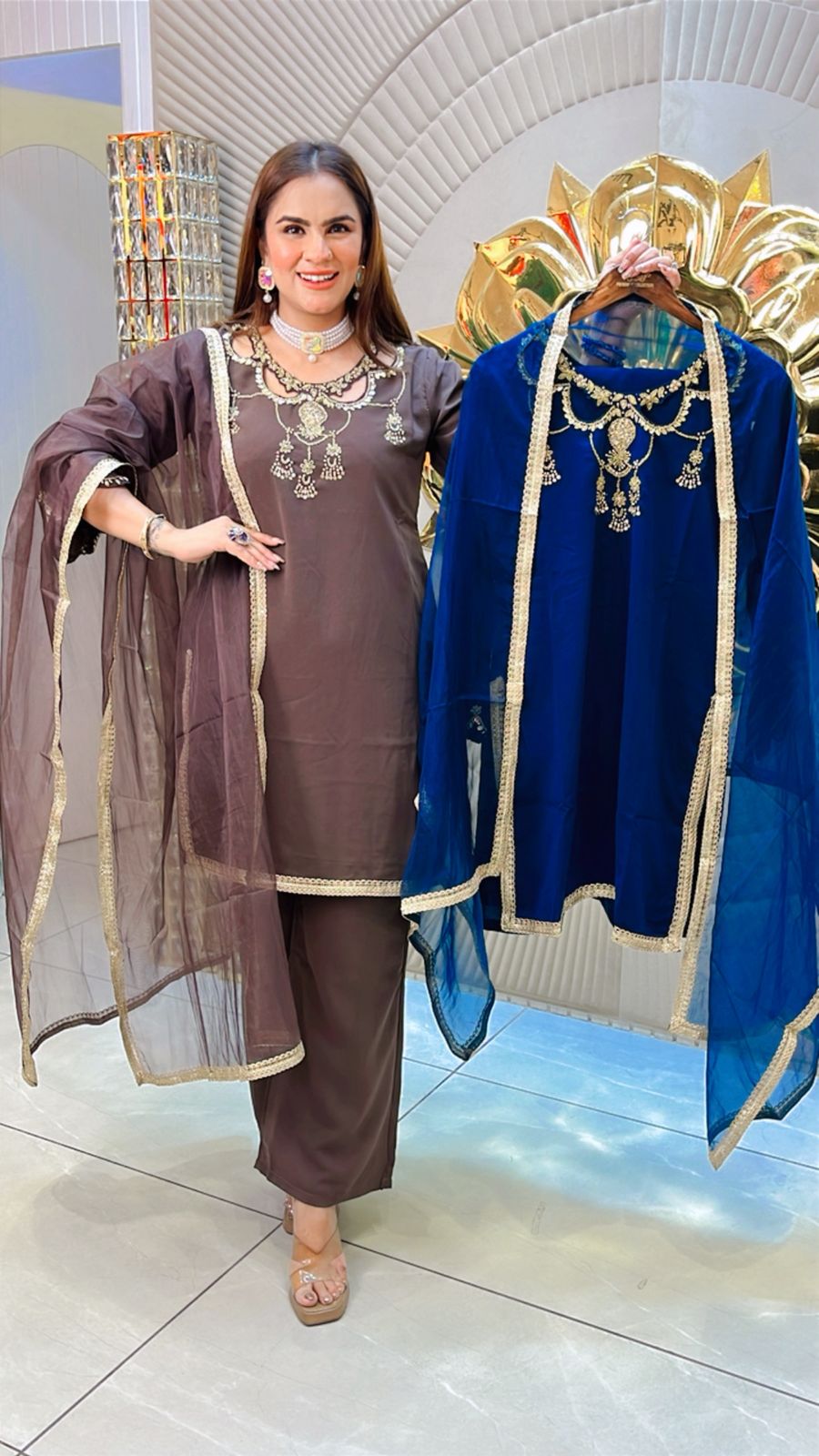 Beautiful Georgette Suit With Net Dupatta PC1516