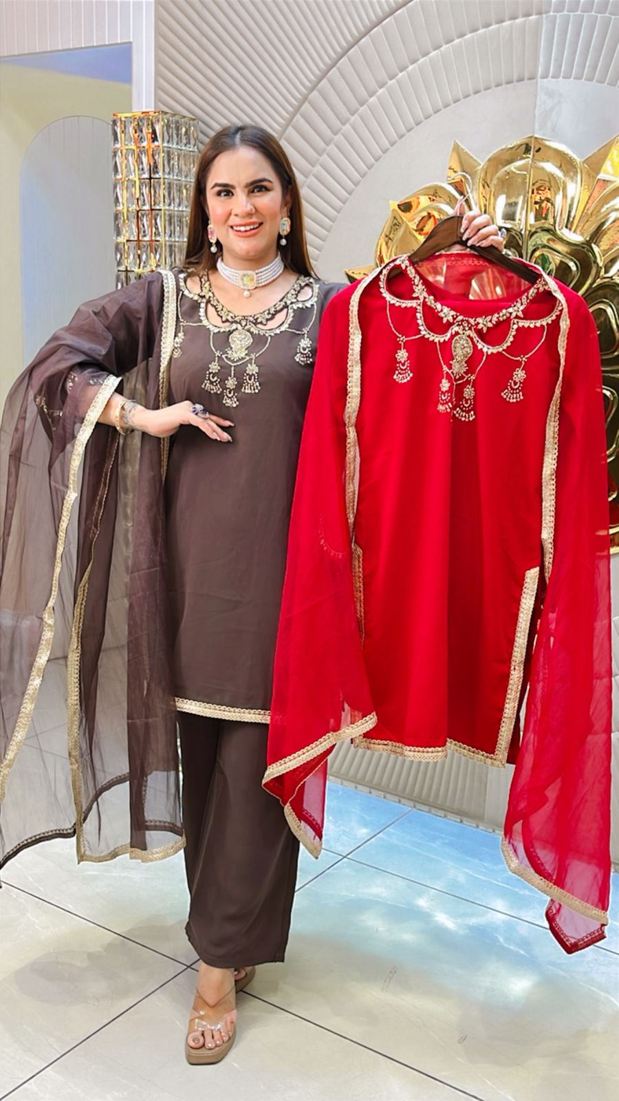 Beautiful Georgette Suit With Net Dupatta PC1516
