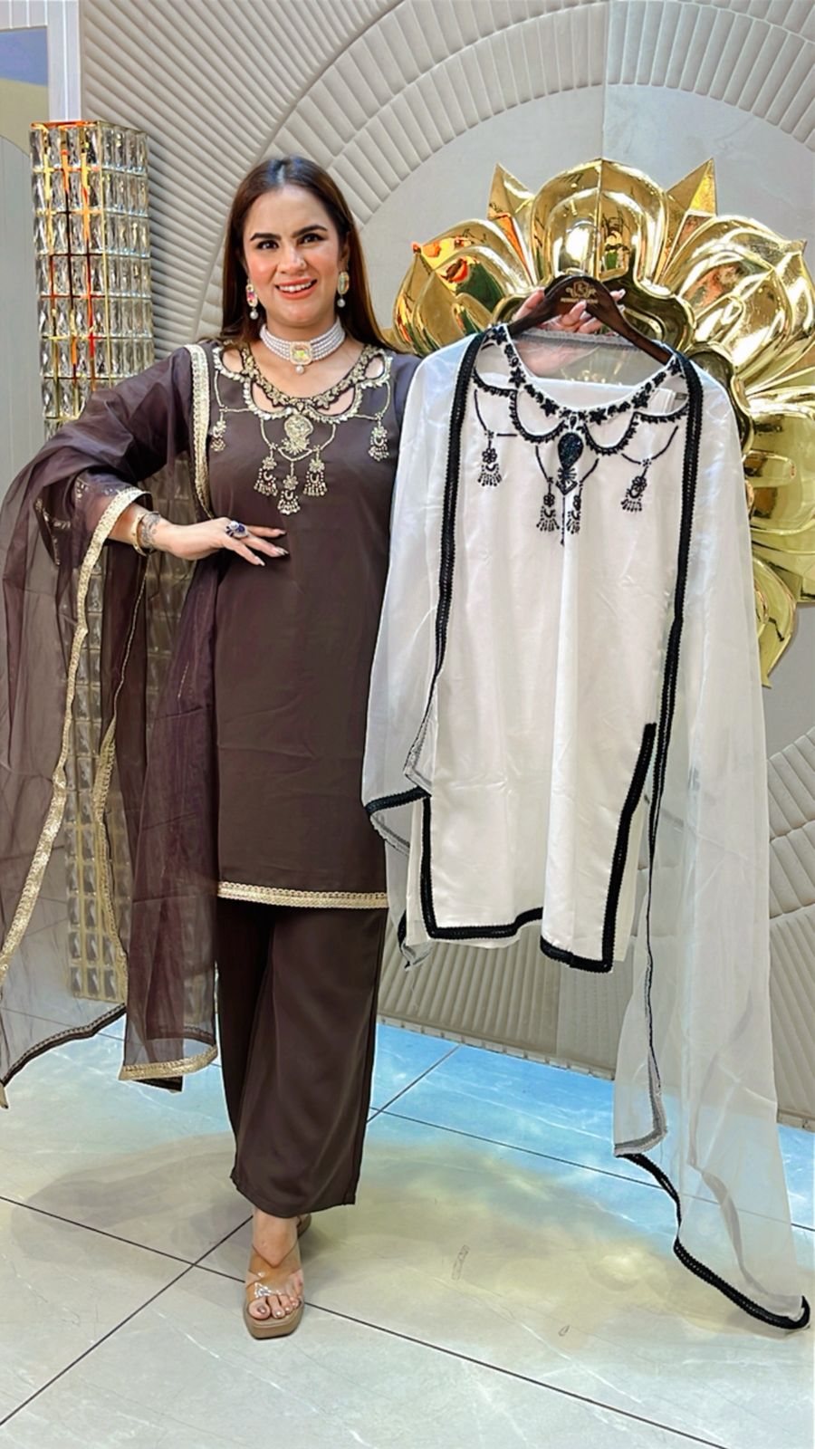 Beautiful Georgette Suit With Net Dupatta PC1516