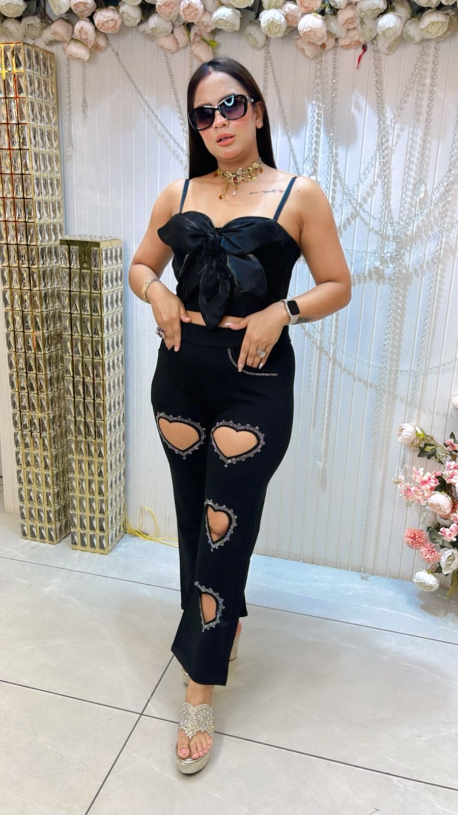 Beautiful Heart Shape Cut Work Pant PC1088