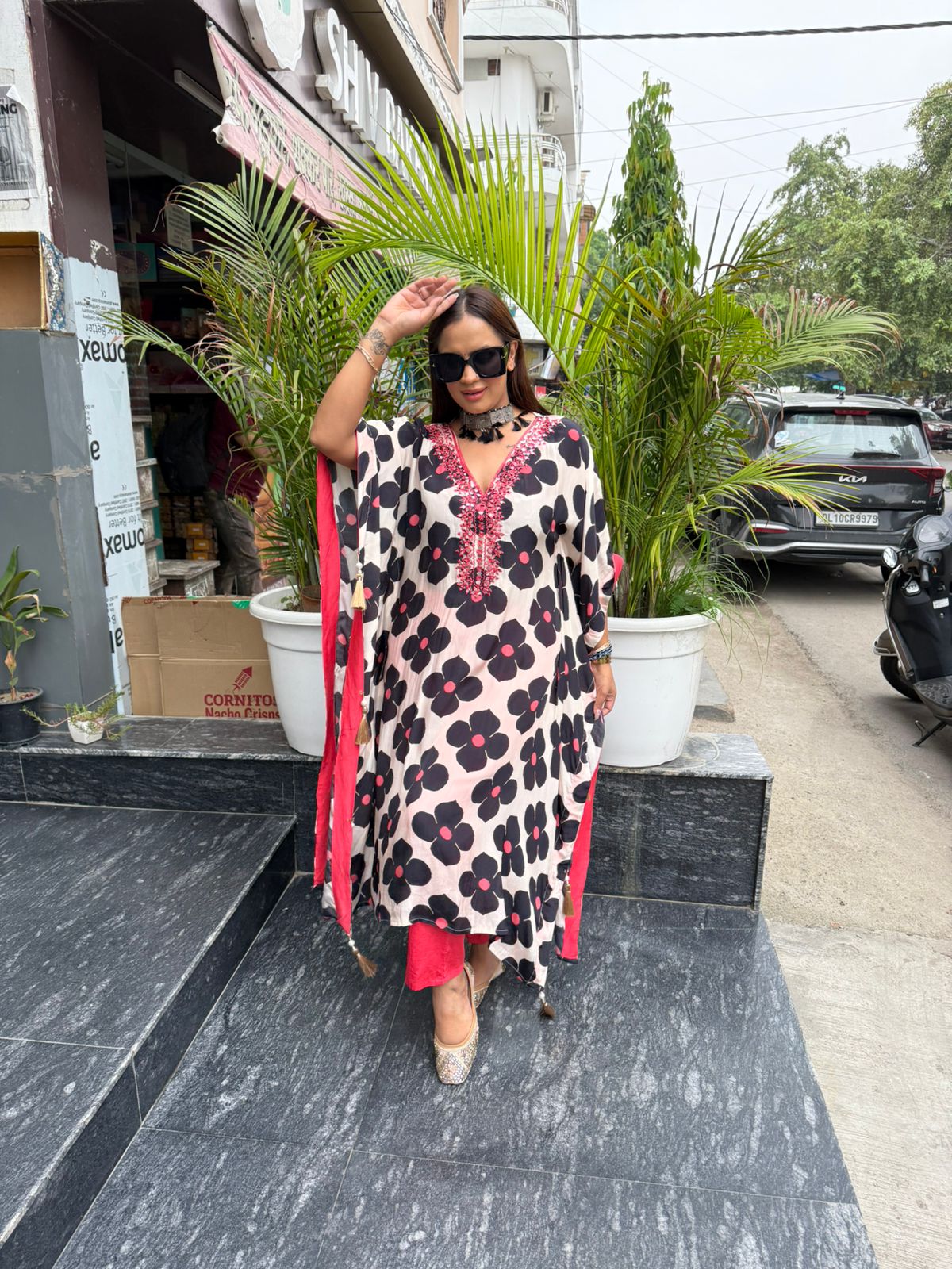 Beautiful Kaftan With Silk Pant PC1526