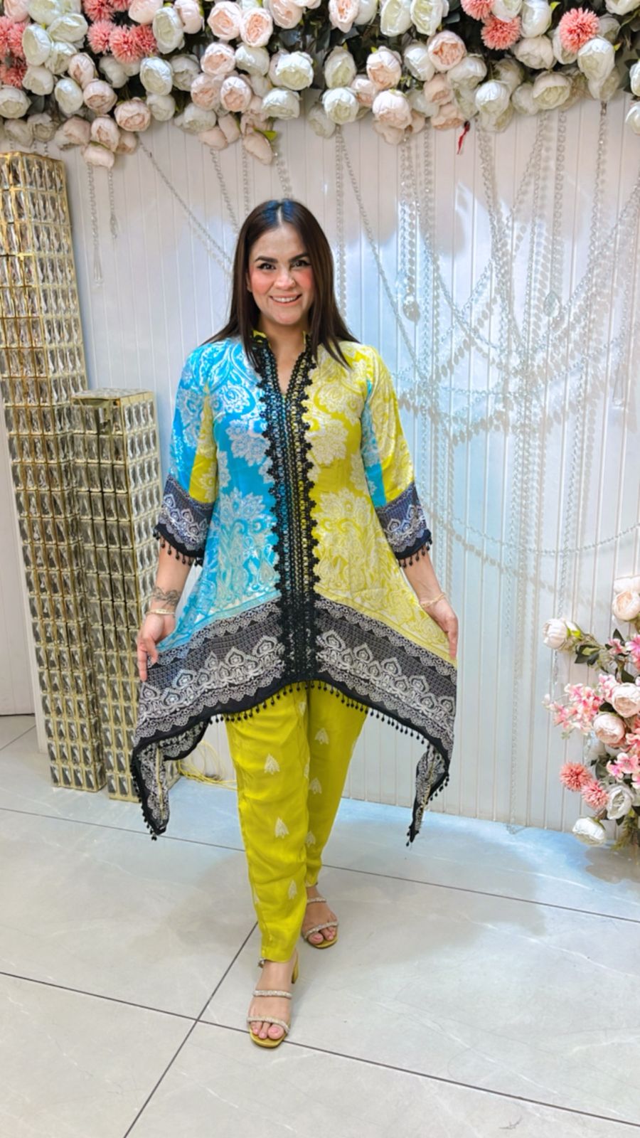 Beautiful Lace Work Co-Ord Set PC1105
