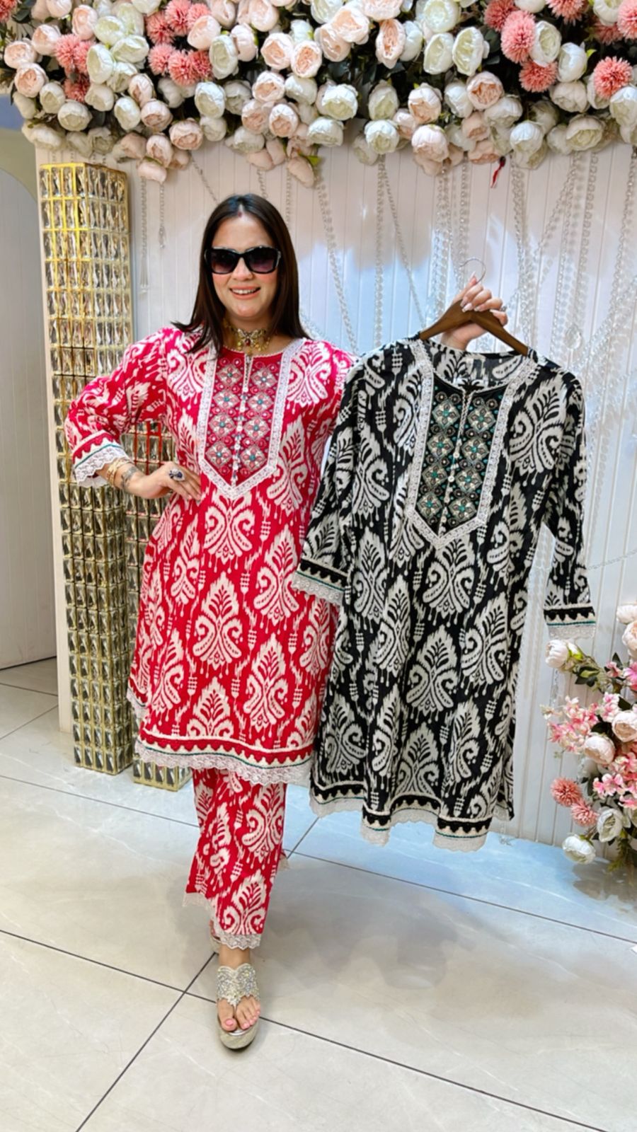 Beautiful Lace Work Palazzo Co-Ord Set PC1096