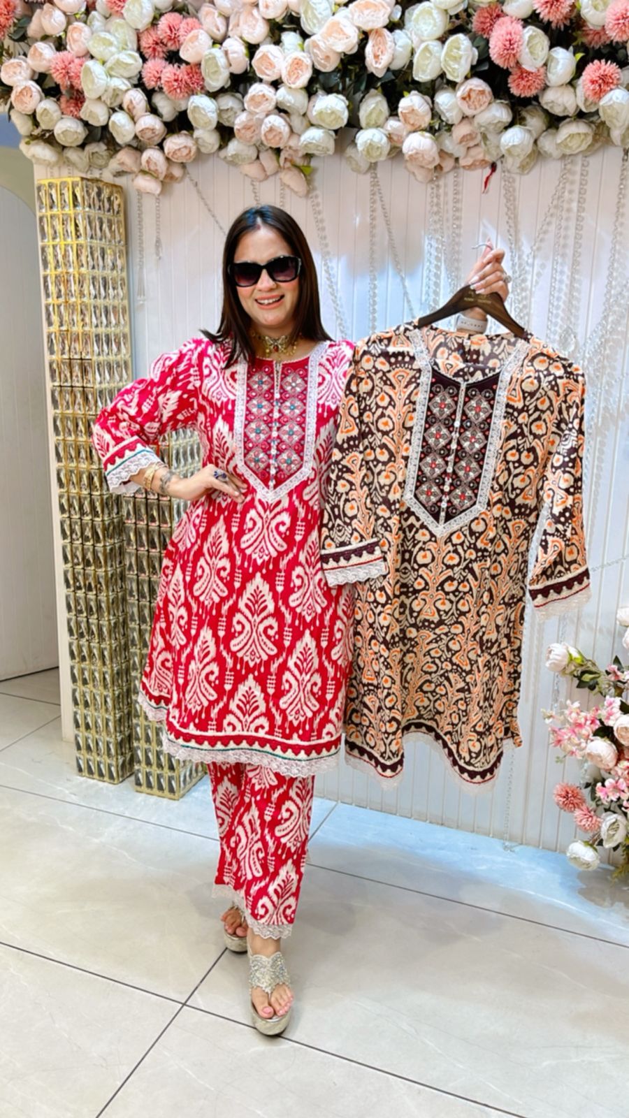 Beautiful Lace Work Palazzo Co-Ord Set PC1096