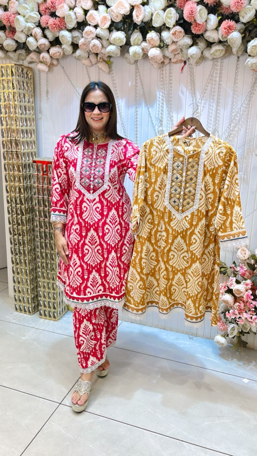 Beautiful Lace Work Palazzo Co-Ord Set PC1096