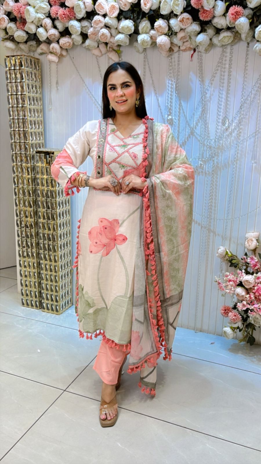Beautiful Lace Work Pant Suit PC1156