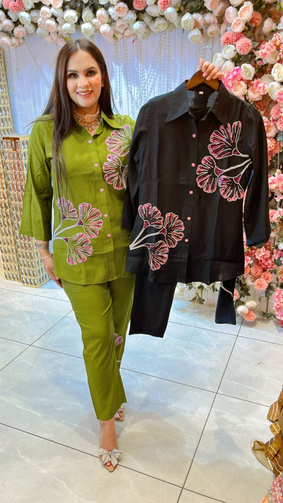 Beautiful Leave Pattern Co-Ord Set PC724