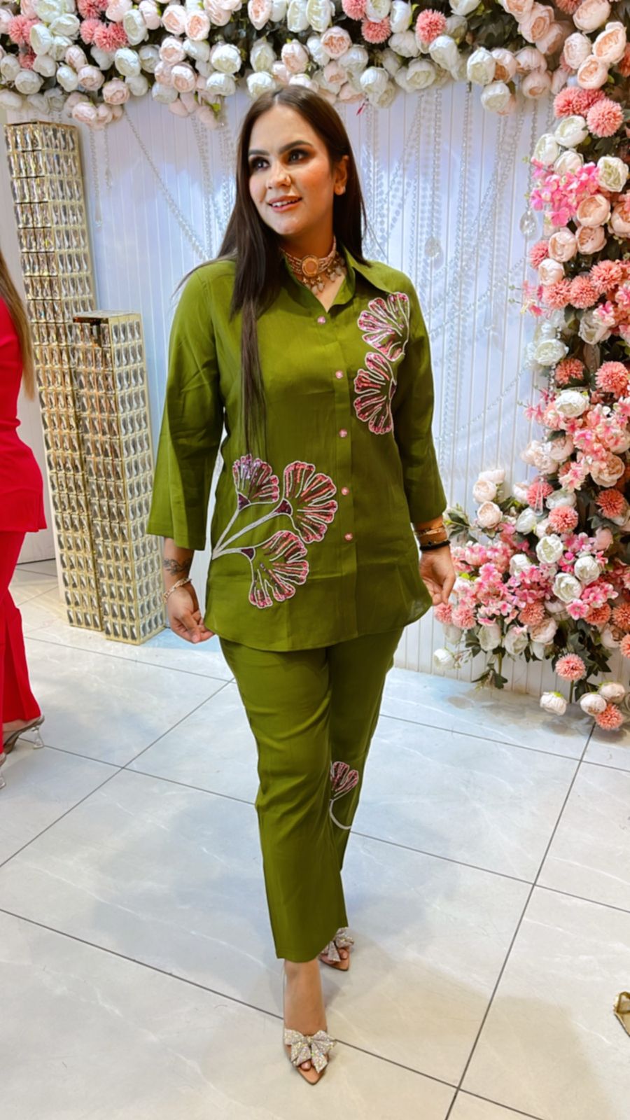 Beautiful Leave Pattern Co-Ord Set PC724