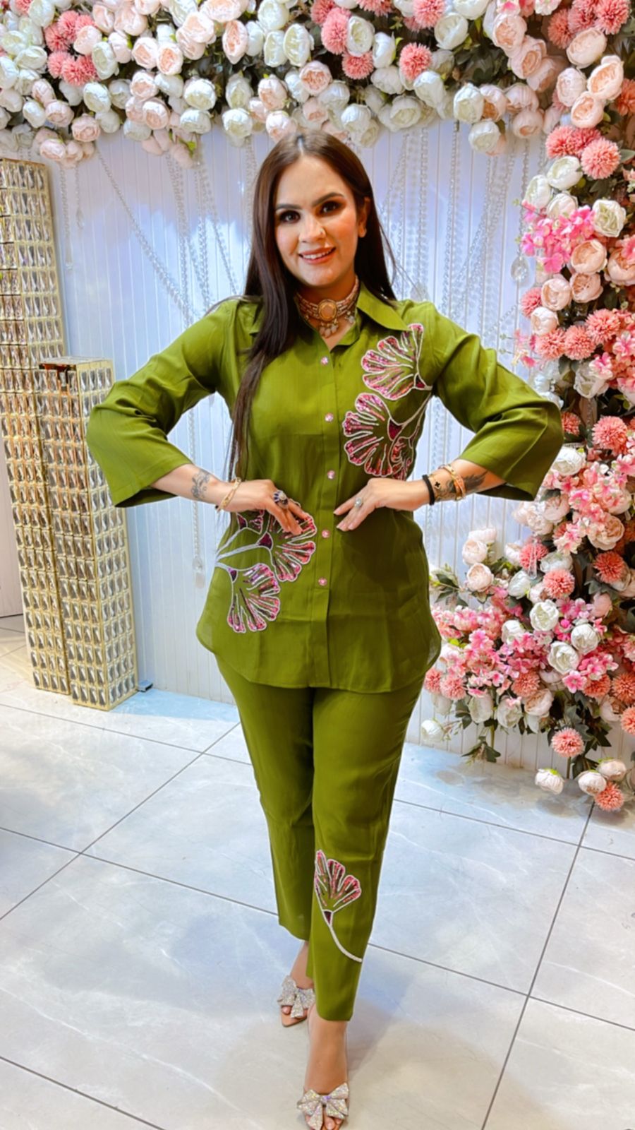 Beautiful Leave Pattern Co-Ord Set PC724
