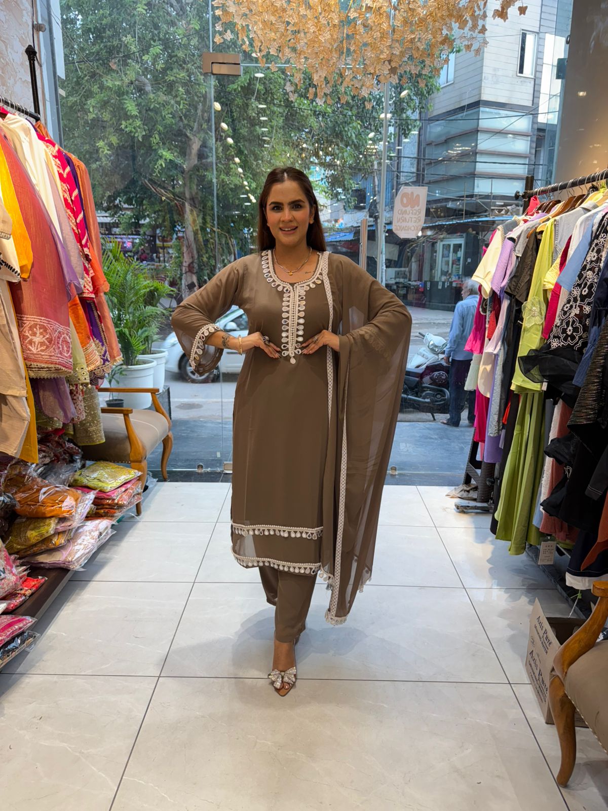 Beautiful Mirror Work Suit PC1581