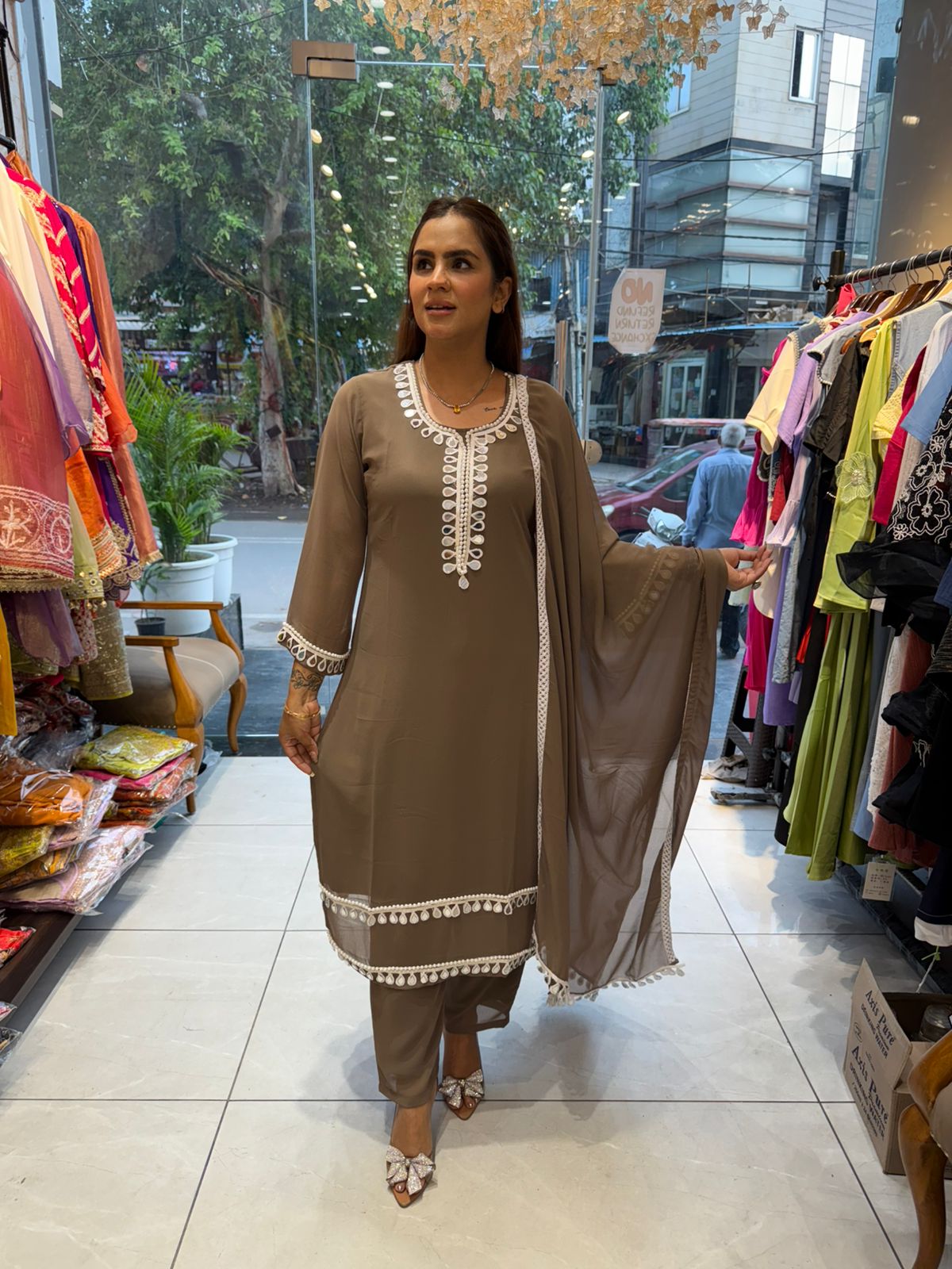 Beautiful Mirror Work Suit PC1581