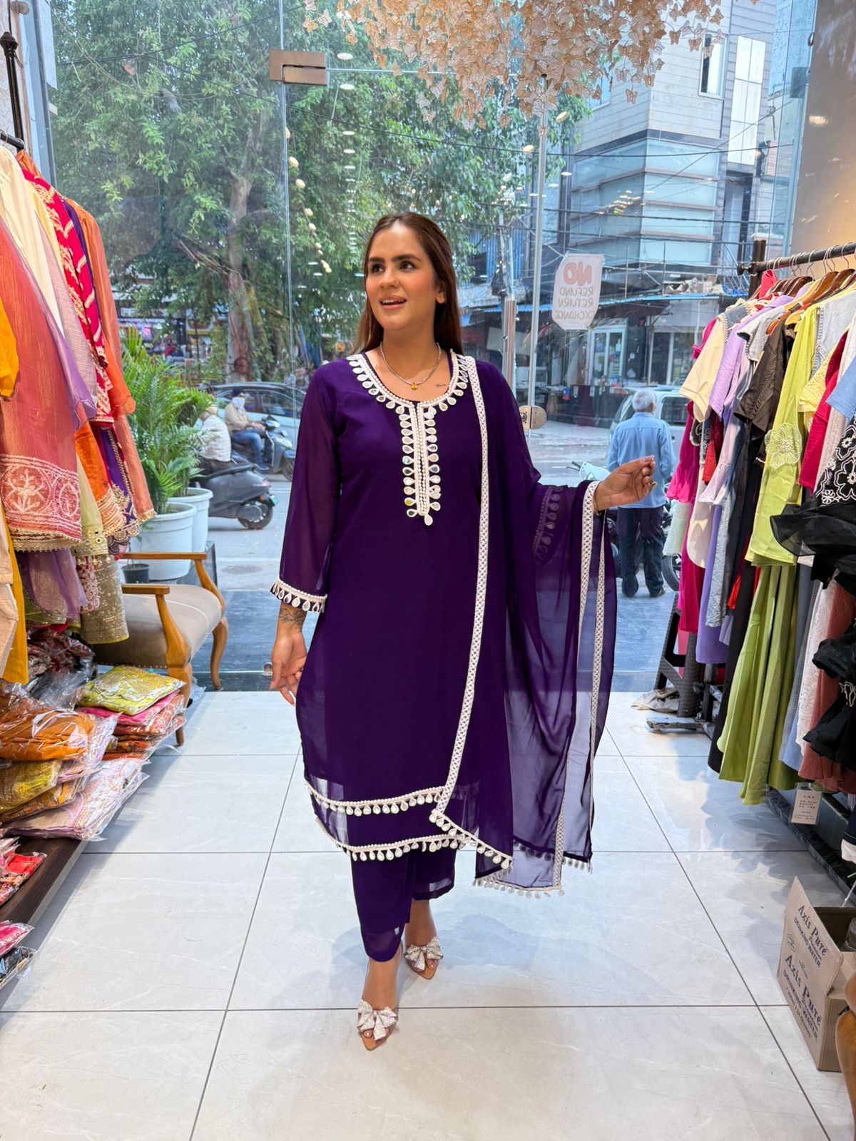 Beautiful Mirror Work Suit PC1581
