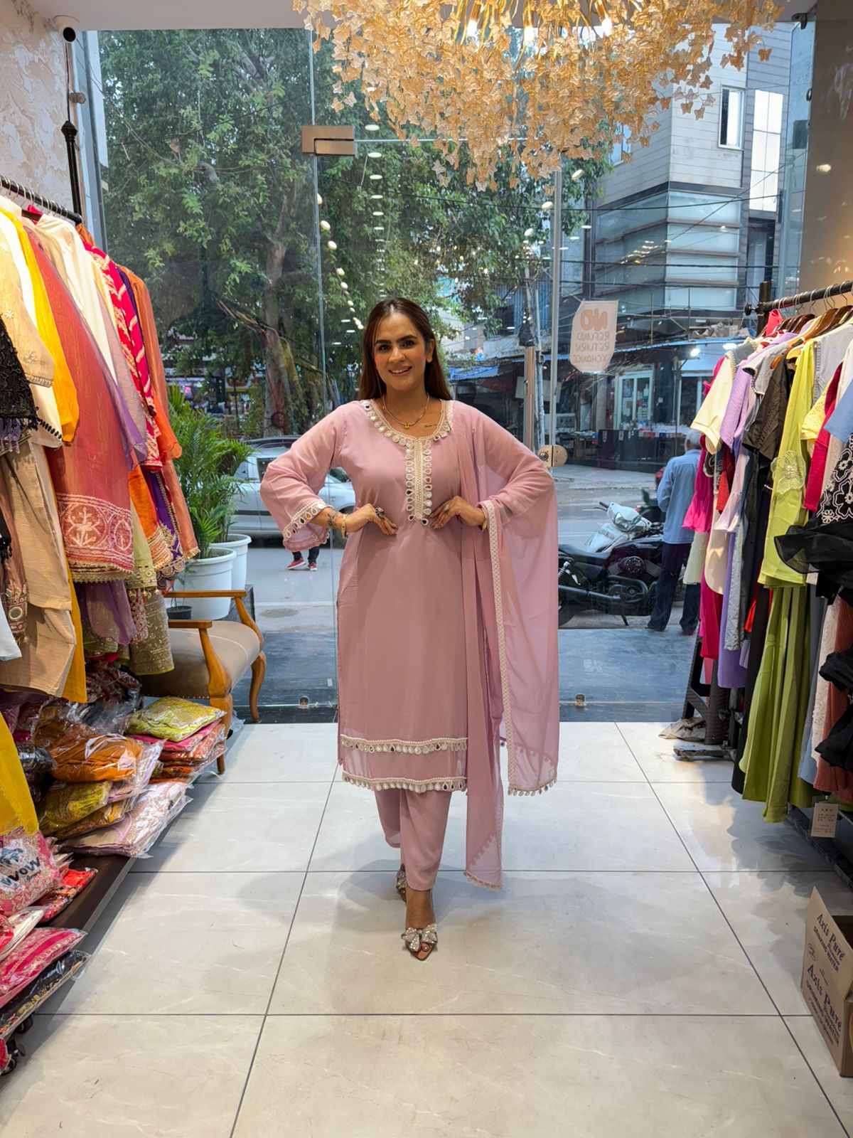 Beautiful Mirror Work Suit PC1581