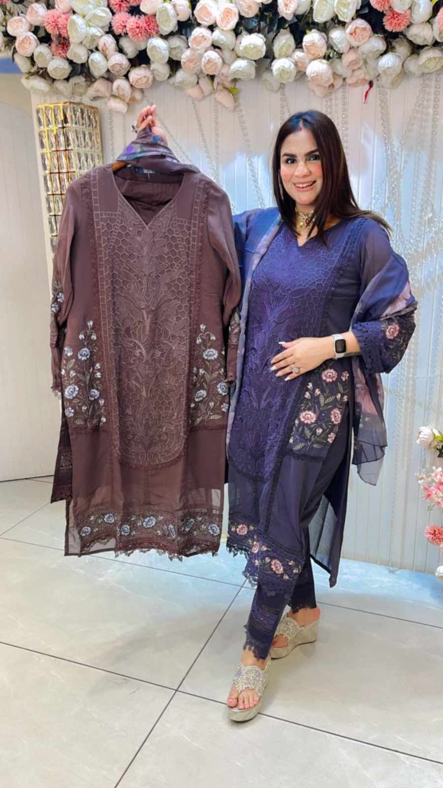 Beautiful Palazzo Suit With Lace Work PC1092