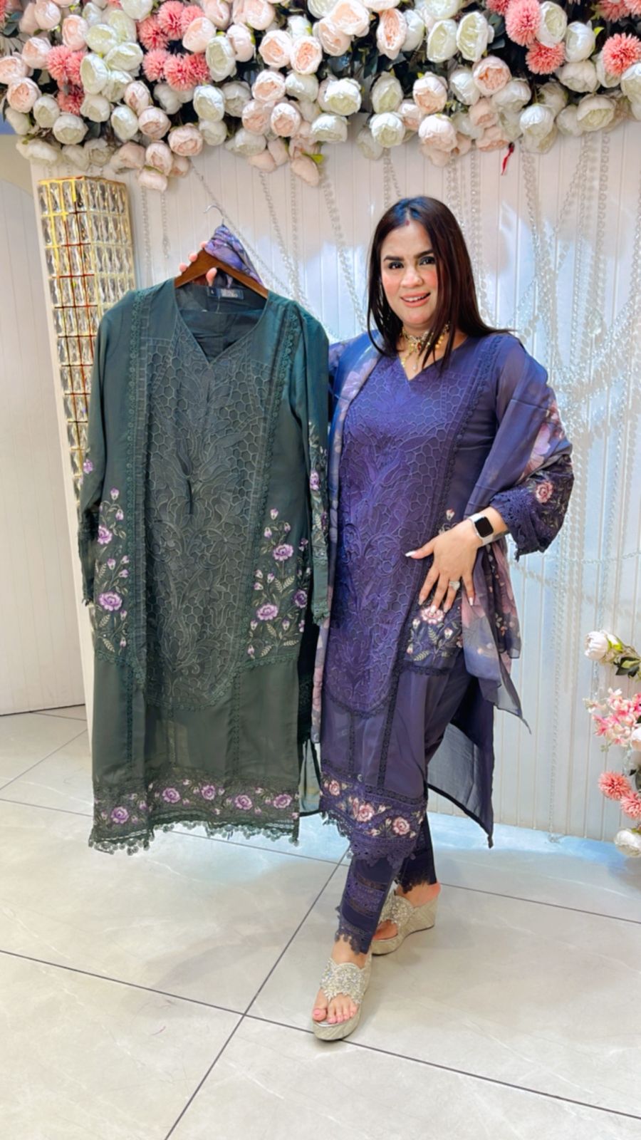 Beautiful Palazzo Suit With Lace Work PC1092