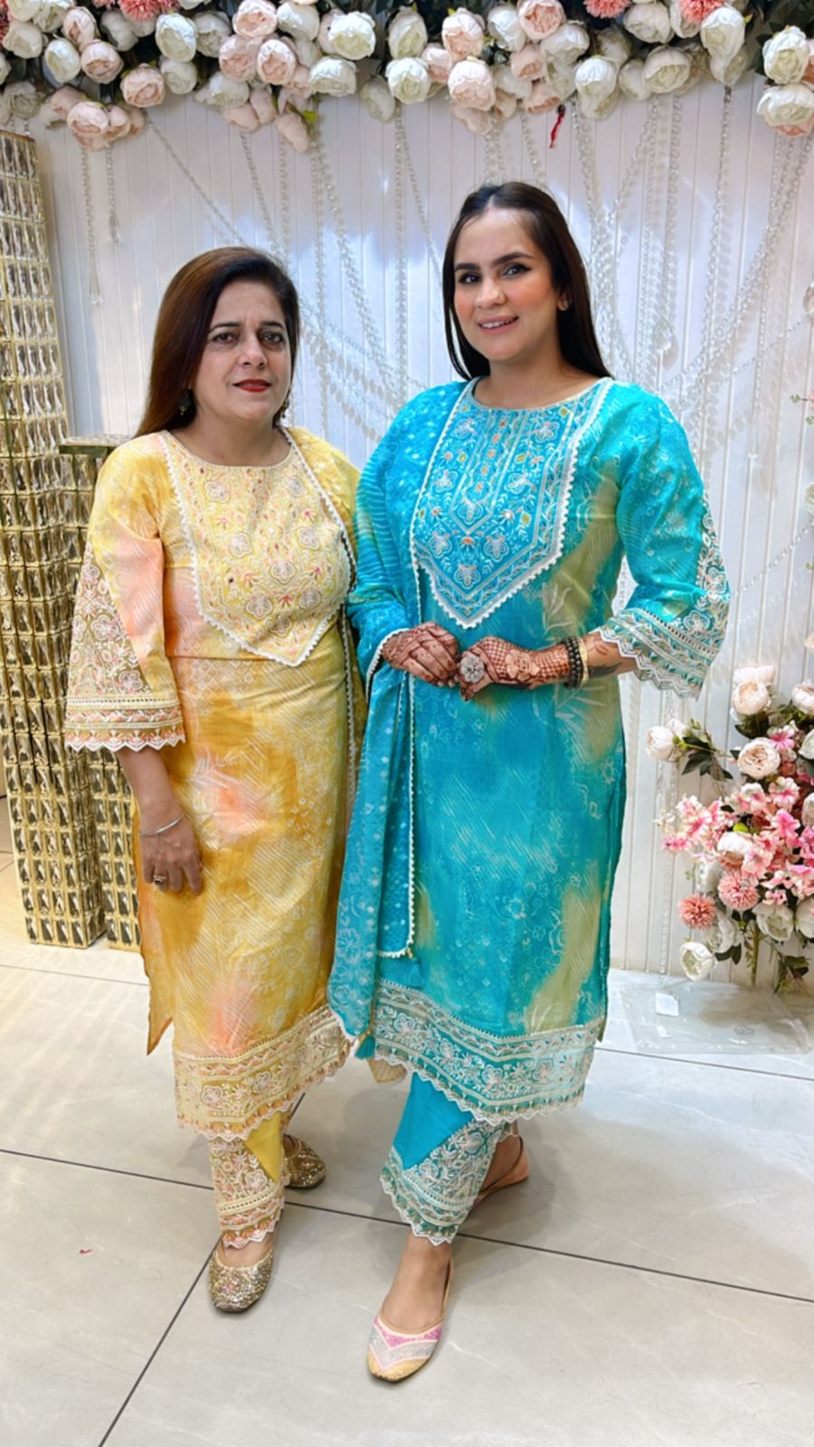 Beautiful Print Suit With Lace Work PC856