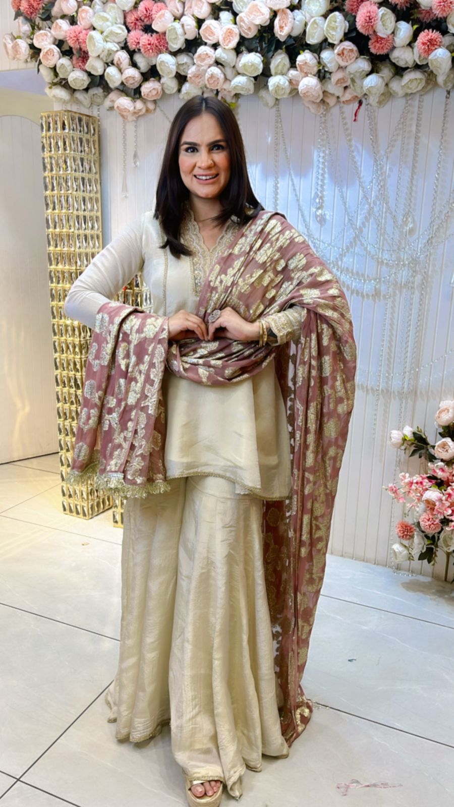 Beautiful Sharara Suit With Designer Neck PC804