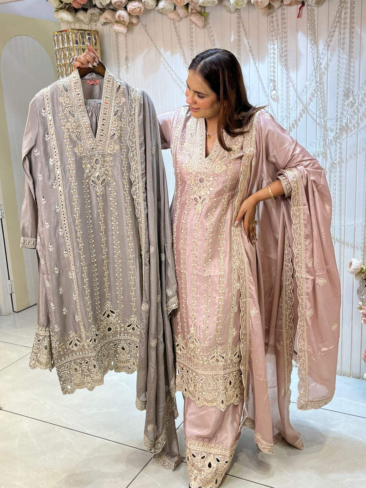 Beautiful Suit With Cutout Work PC1459
