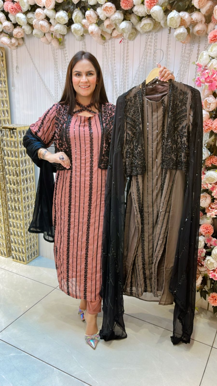 Beautiful Suit With Designer Neck PC697