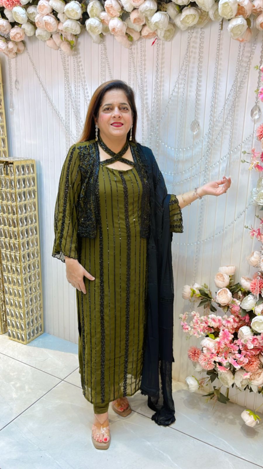 Beautiful Suit With Designer Neck PC697