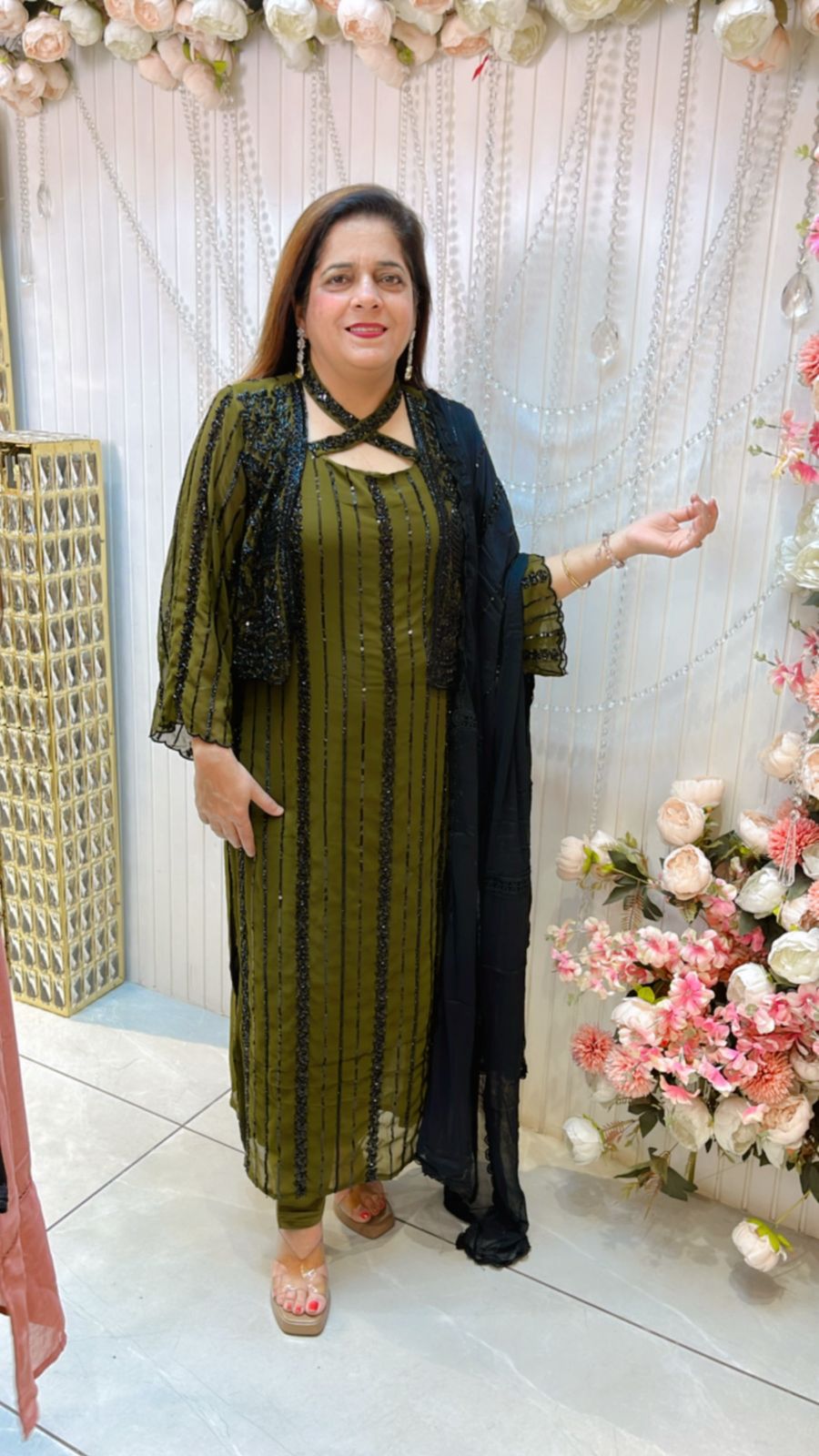 Beautiful Suit With Designer Neck PC697