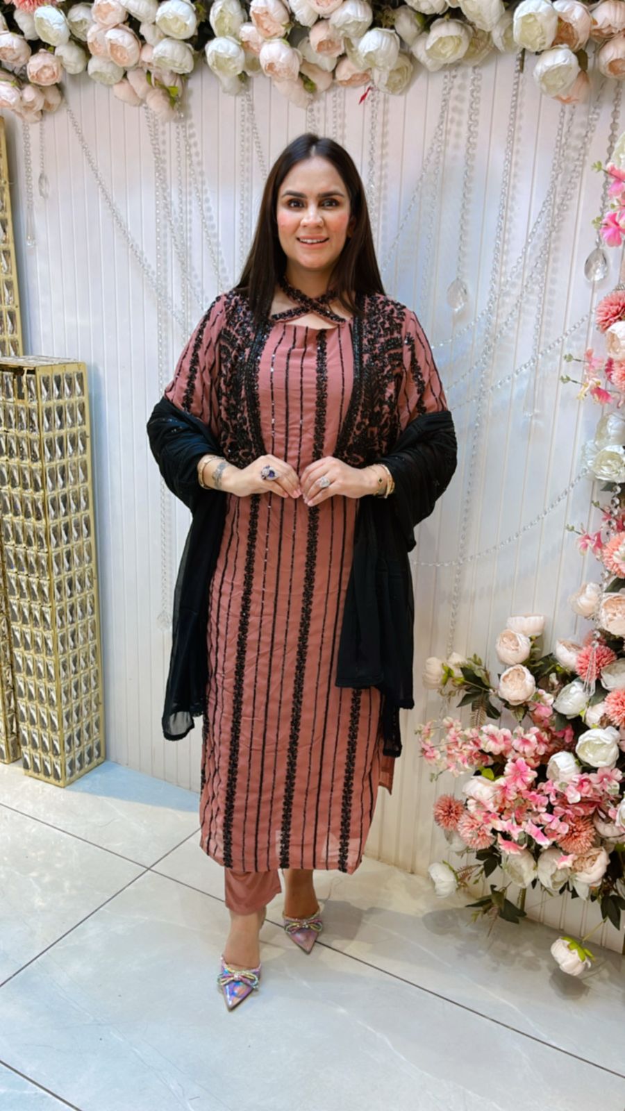 Beautiful Suit With Designer Neck PC697