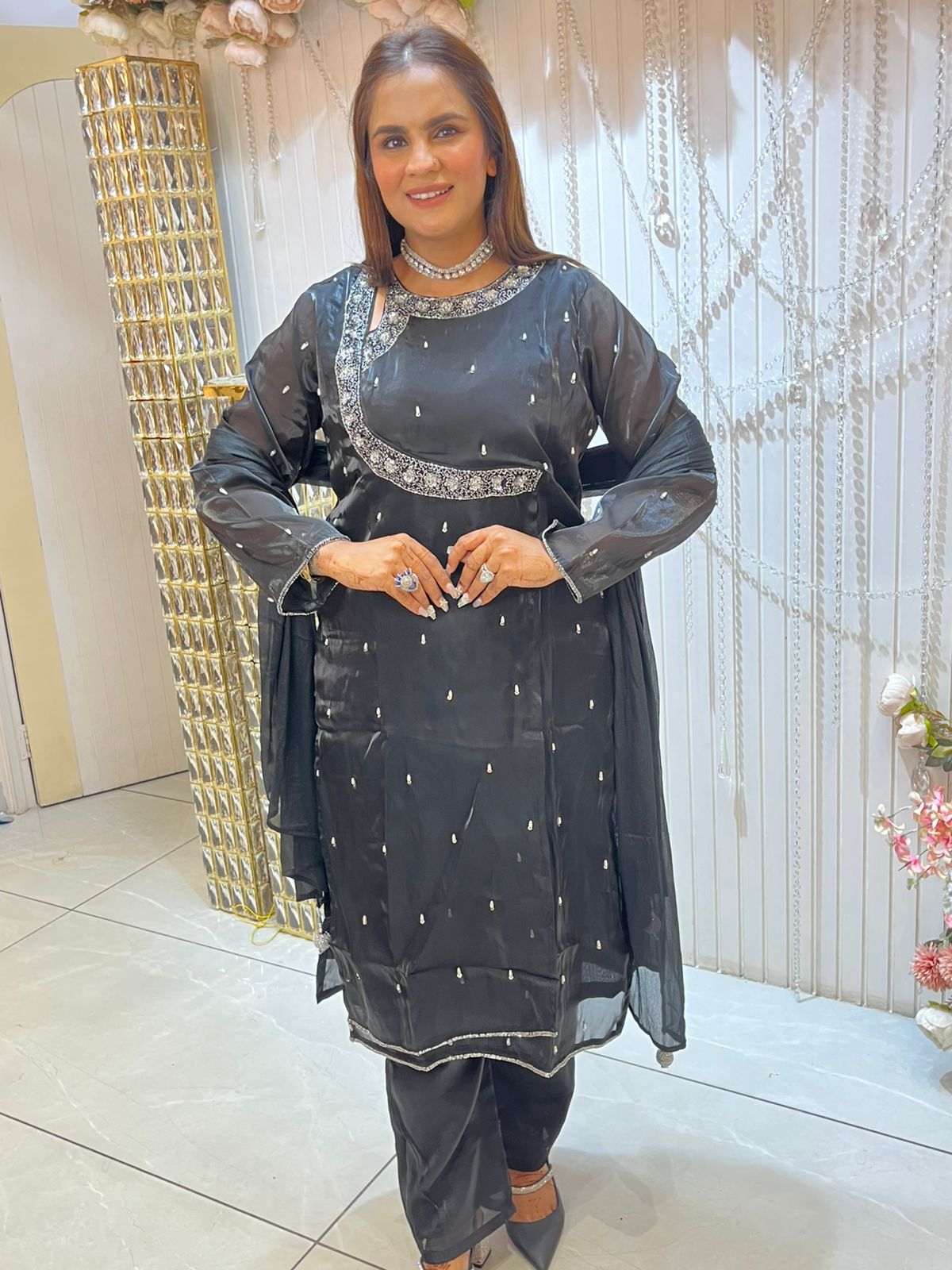 Beautiful Suit With Fancy Cut Design PC1439