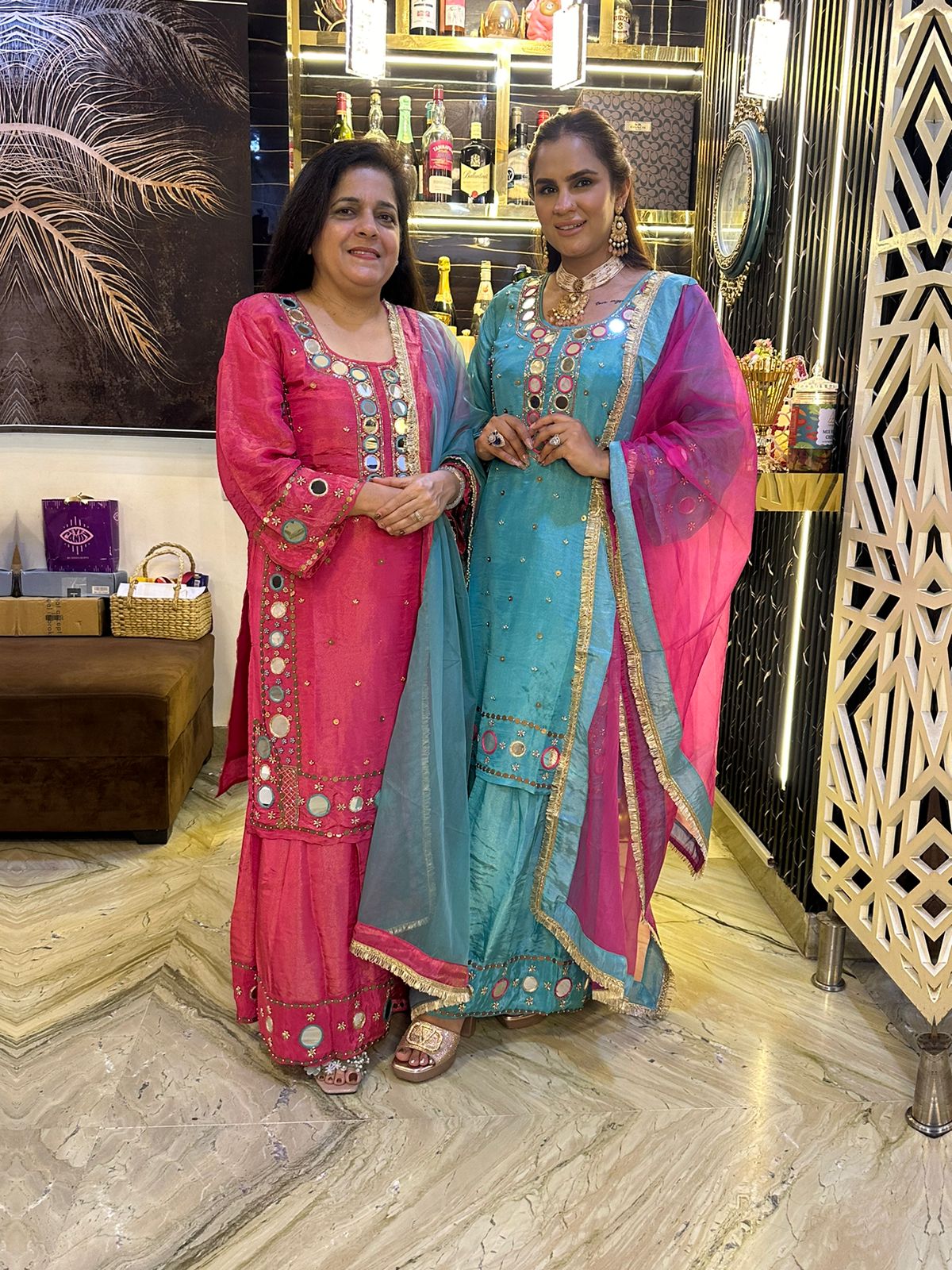 Beautiful Suit With Mirror Work PC1508