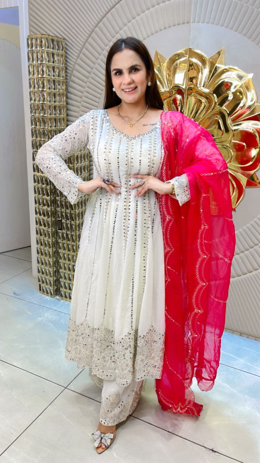 Beautiful Suit With Mirror Work PC1538